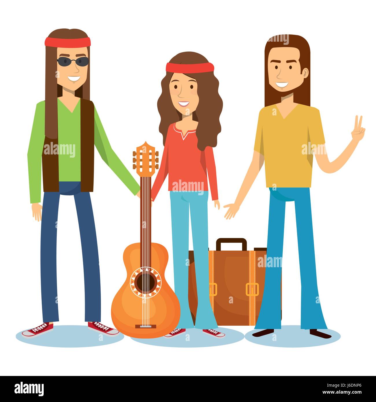 Hippie design persone Illustrazione Vettoriale Hippie design persone Illustrazione Vettoriale
