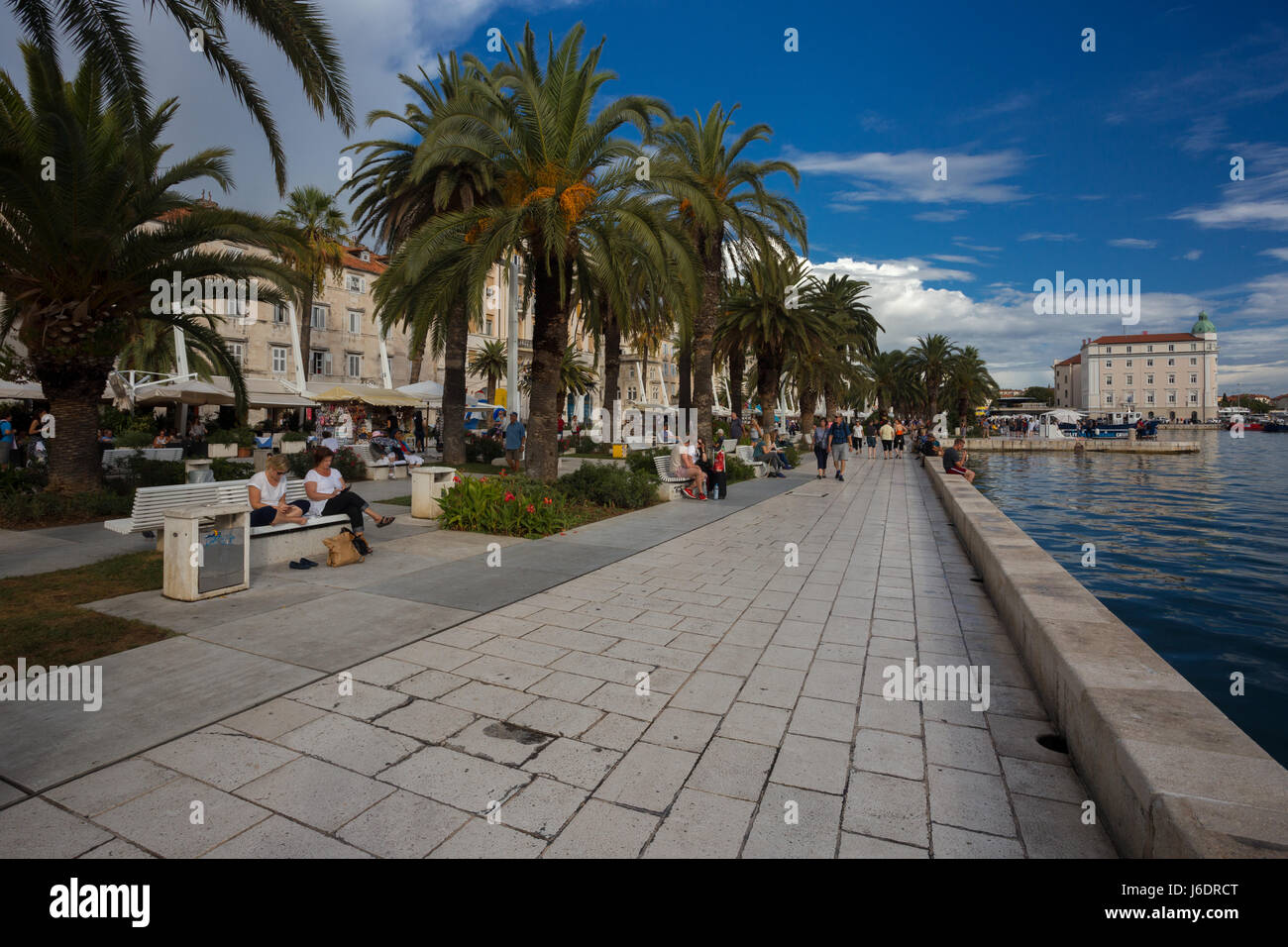 Lungomare in citta di Spalato, Dalmazia, Croazia Foto Stock