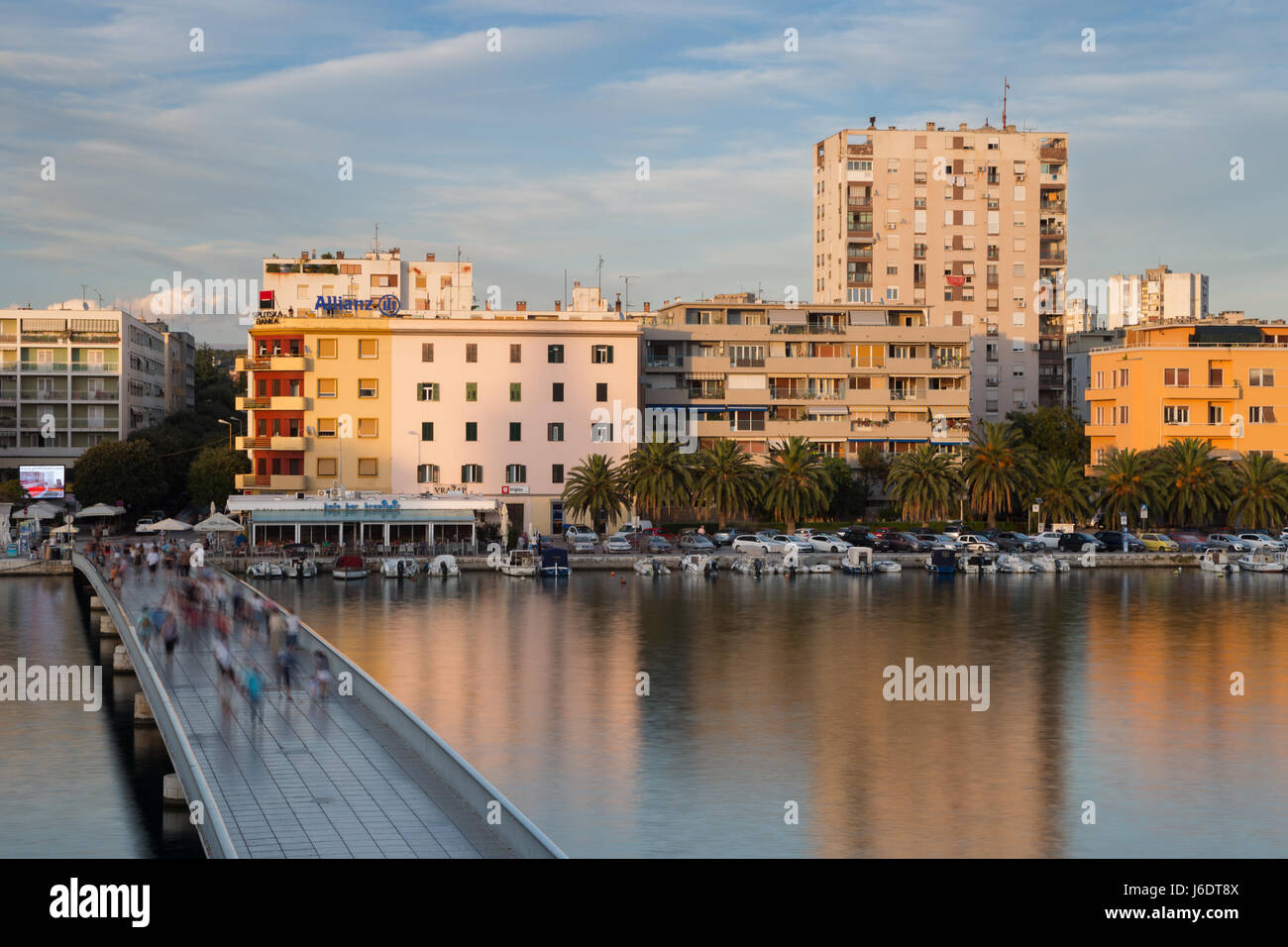 Famoso ponte in porto Jazine nella città di Zara, Dalmazia, Croazia Foto Stock