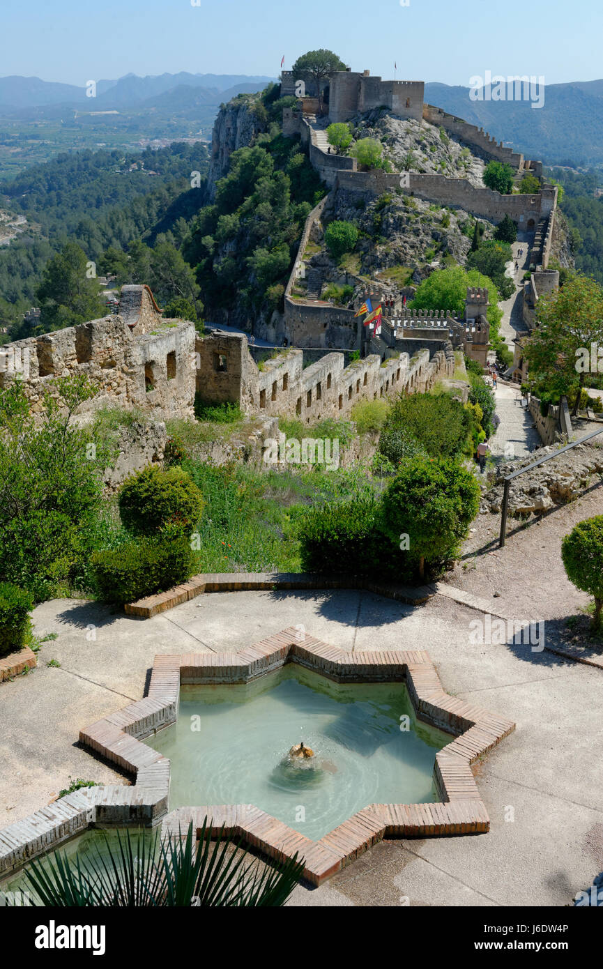 Castello di Xativa Spagna Foto Stock