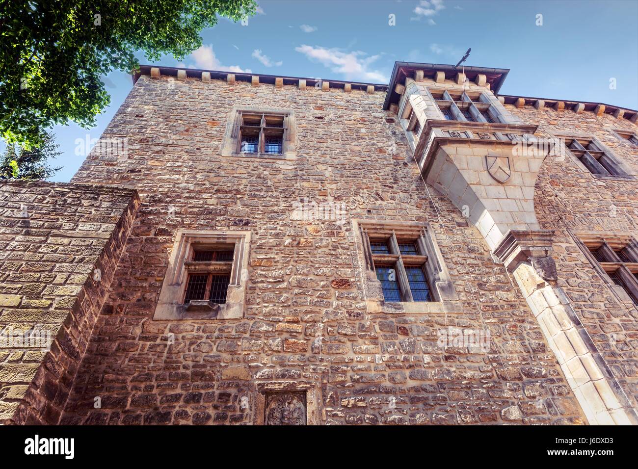 Gothic Castello d'acqua Budyne Nad Ohri, Boemia settentrionale, Repubblica Ceca, Europa Foto Stock