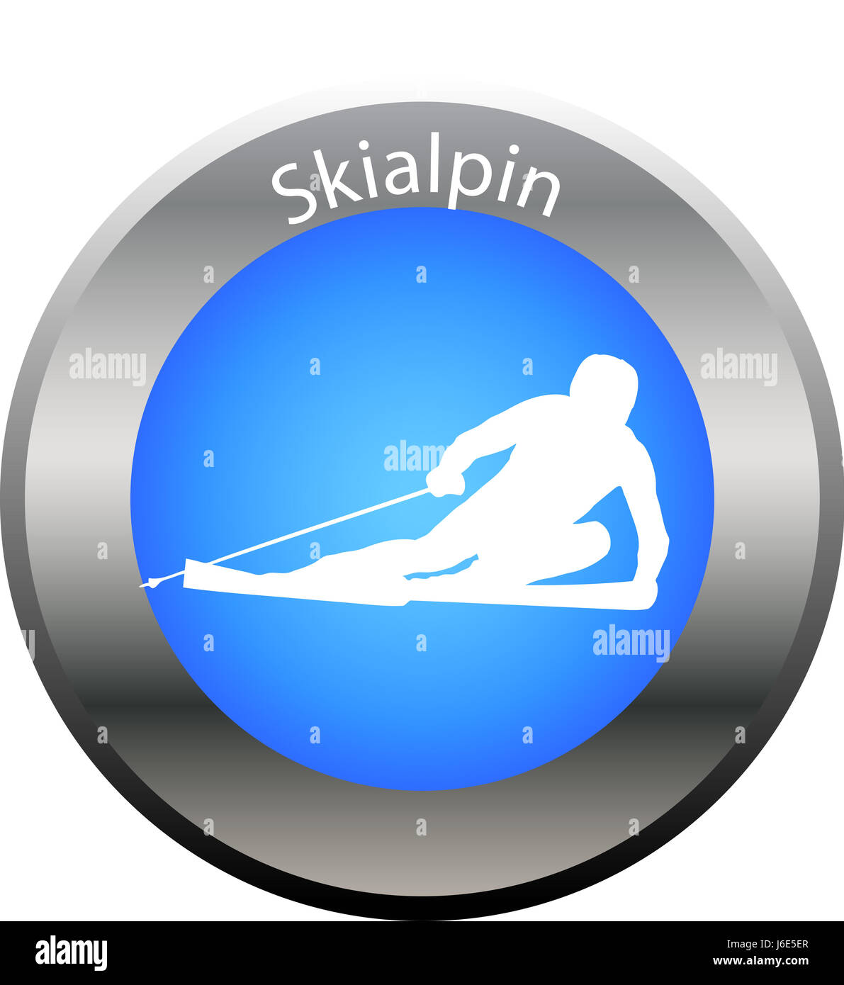 Pulsante giochi invernali Sci alpino Foto Stock