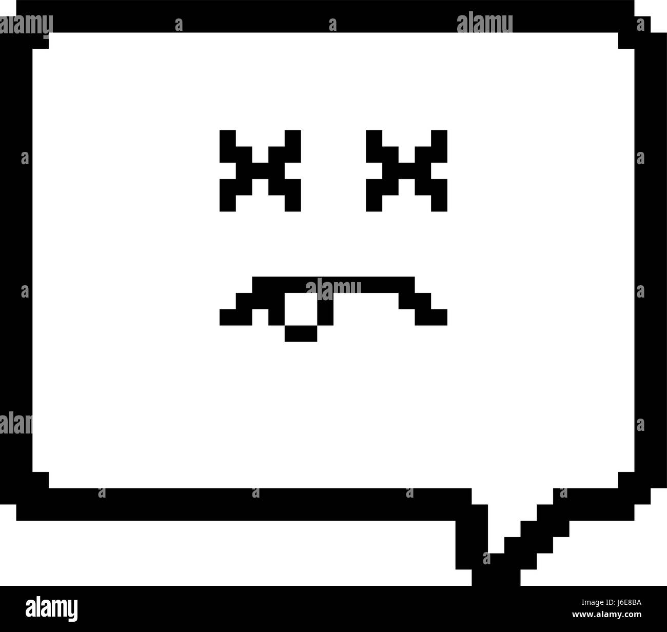 Una illustrazione di un palloncino di parola in cerca di morti in un 8 bit di stile cartoon. Illustrazione Vettoriale