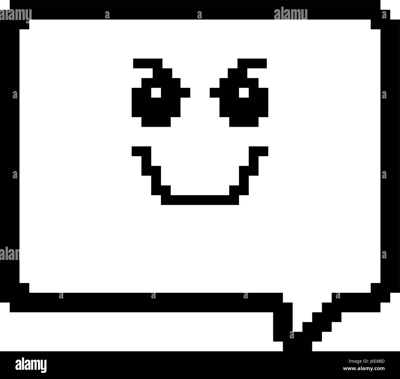 Una illustrazione di un palloncino di parola cercando di male in un 8 bit di stile cartoon. Illustrazione Vettoriale