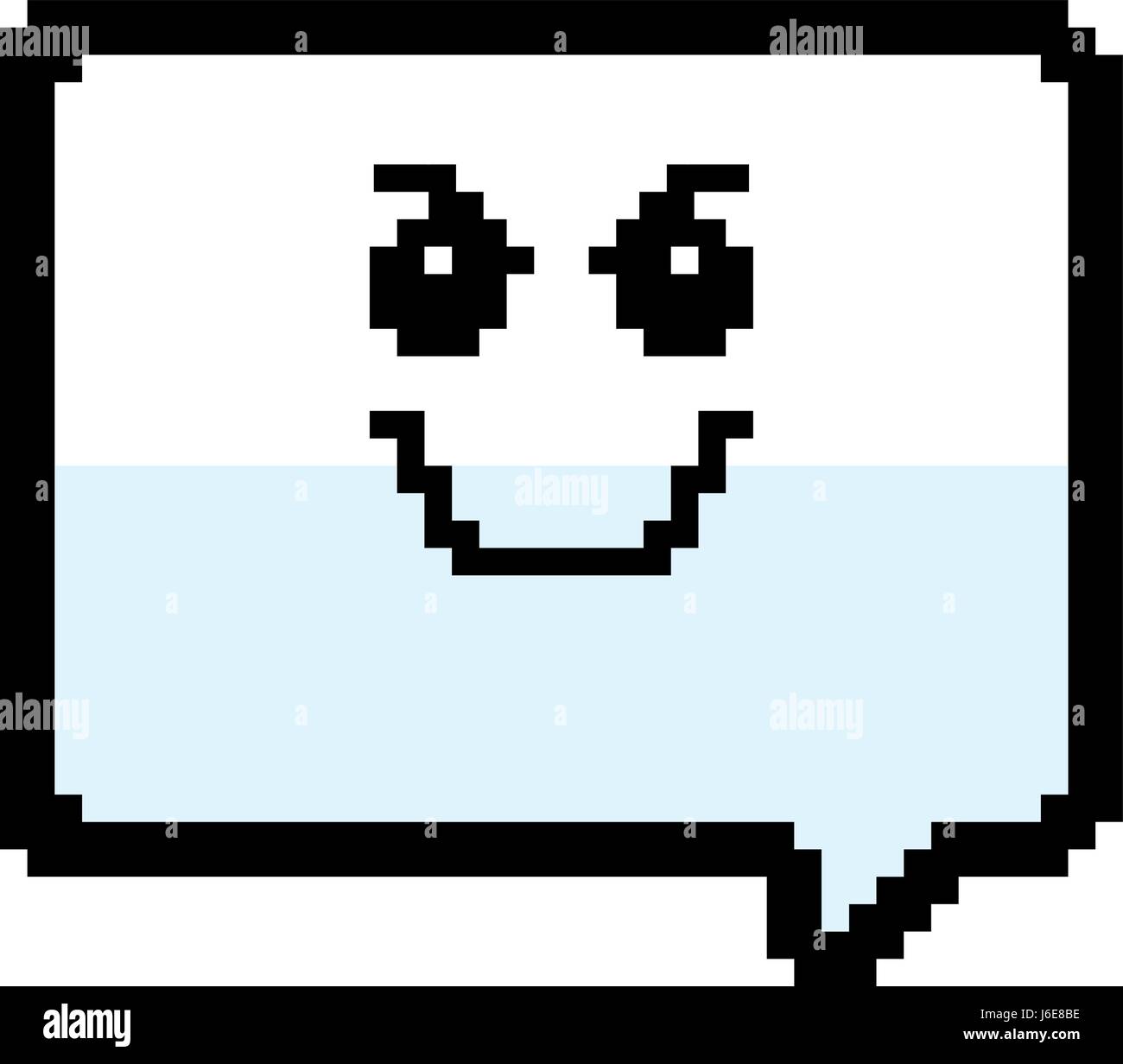 Una illustrazione di un palloncino di parola cercando di male in un 8 bit di stile cartoon. Illustrazione Vettoriale