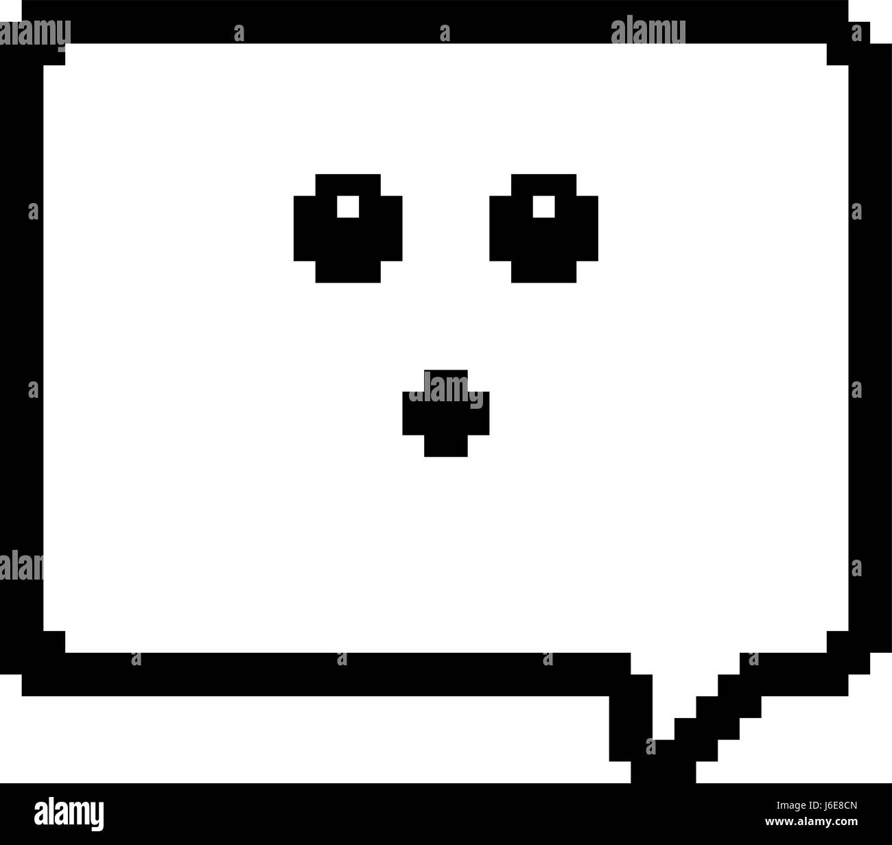 Una illustrazione di un palloncino di parola guardando sorpreso in un 8 bit di stile cartoon. Illustrazione Vettoriale