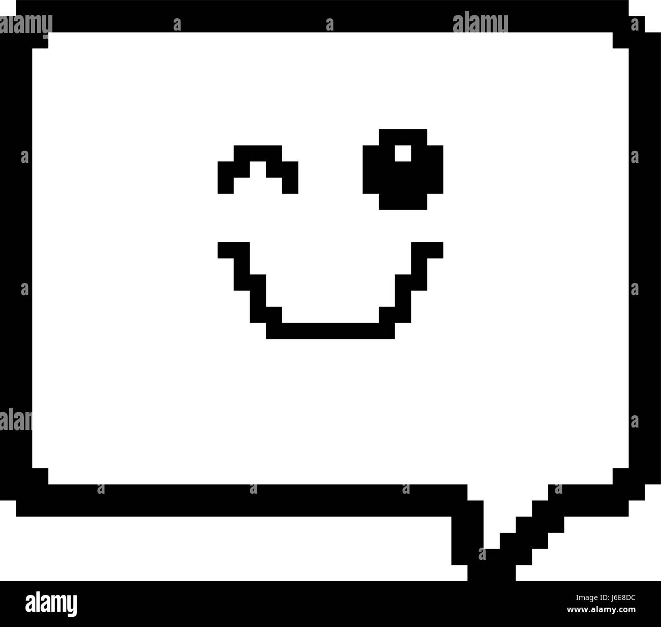 Una illustrazione di un palloncino di parola winking in un 8 bit di stile cartoon. Illustrazione Vettoriale