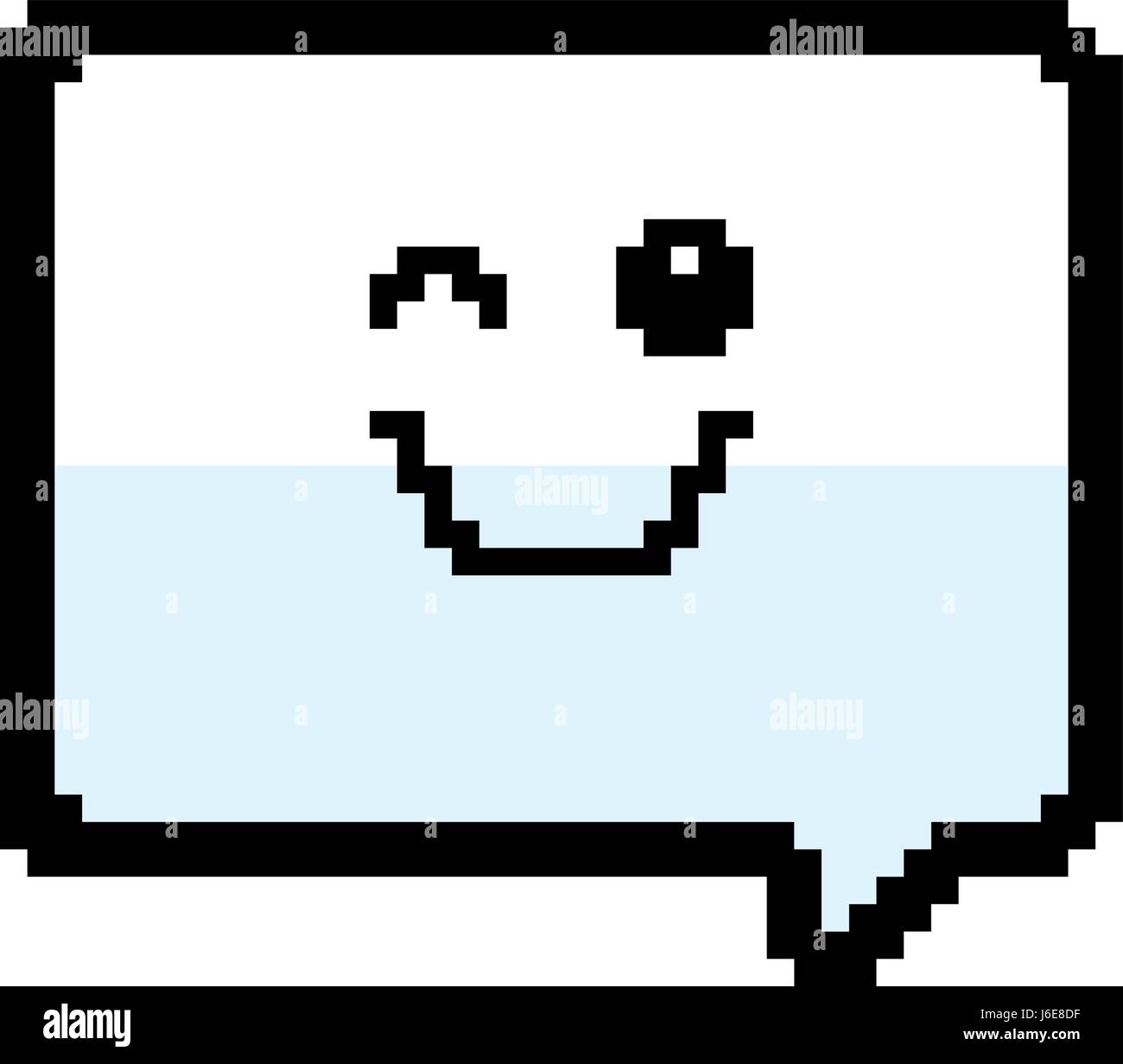 Una illustrazione di un palloncino di parola winking in un 8 bit di stile cartoon. Illustrazione Vettoriale
