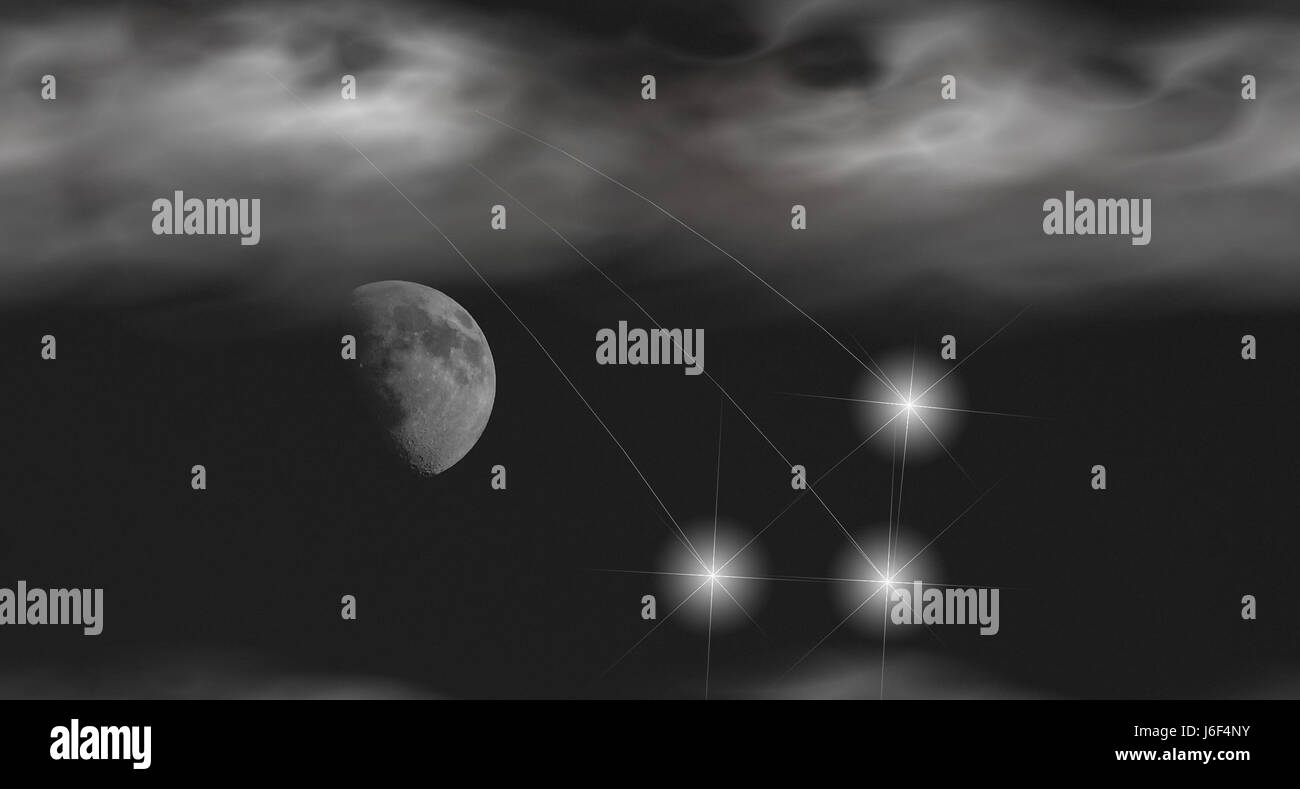 Luna di razzi capodanno silvester TV satelite corpo celeste Foto Stock