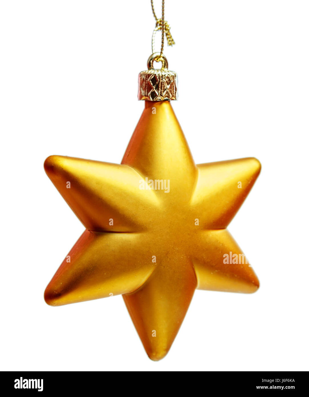 Stella Di Natale A 6 Punte.Oro Stella A Sei Punte Decorazione Di Natale Per Haging Su Albero Foto Stock Alamy