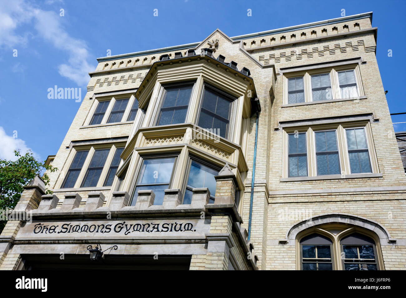 Wisconsin Kenosha County, Kenosha, Third 3rd Avenue Historic District, Kemper Center, centro, Simmons Gym, edificio, ex scuola di preparazione femminile, WI0807 Foto Stock