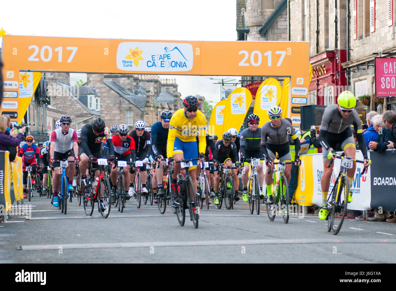 Pitlochry, Perthshire, Scotland, Regno Unito. 21 Maggio, 2017. I ciclisti che partecipano nel 2017 Etape Caledonia &COPY; Credito: Cameron Cormack/Alamy Live News Foto Stock
