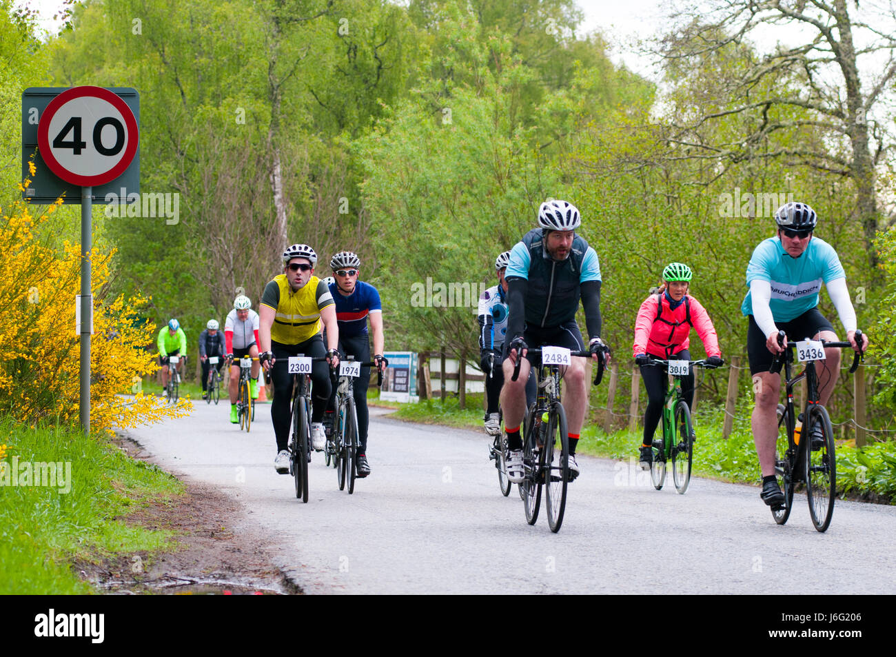 Pitlochry, Perthshire, Scotland, Regno Unito. 21 Maggio, 2017. I ciclisti che partecipano nel 2017 Etape Caledonia &COPY; Credito: Cameron Cormack/Alamy Live News Foto Stock