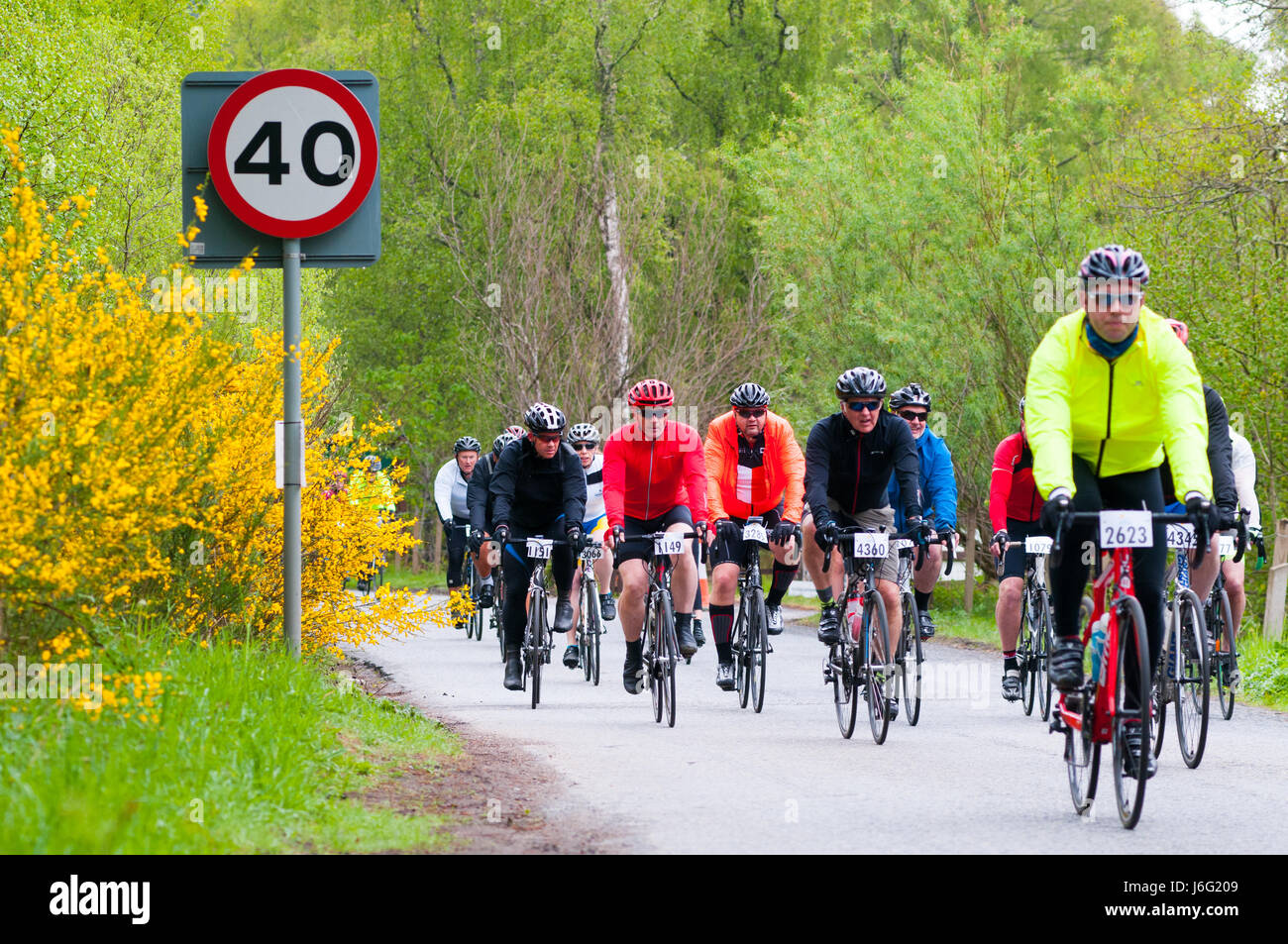 Pitlochry, Perthshire, Scotland, Regno Unito. 21 Maggio, 2017. I ciclisti che partecipano nel 2017 Etape Caledonia &COPY; Credito: Cameron Cormack/Alamy Live News Foto Stock