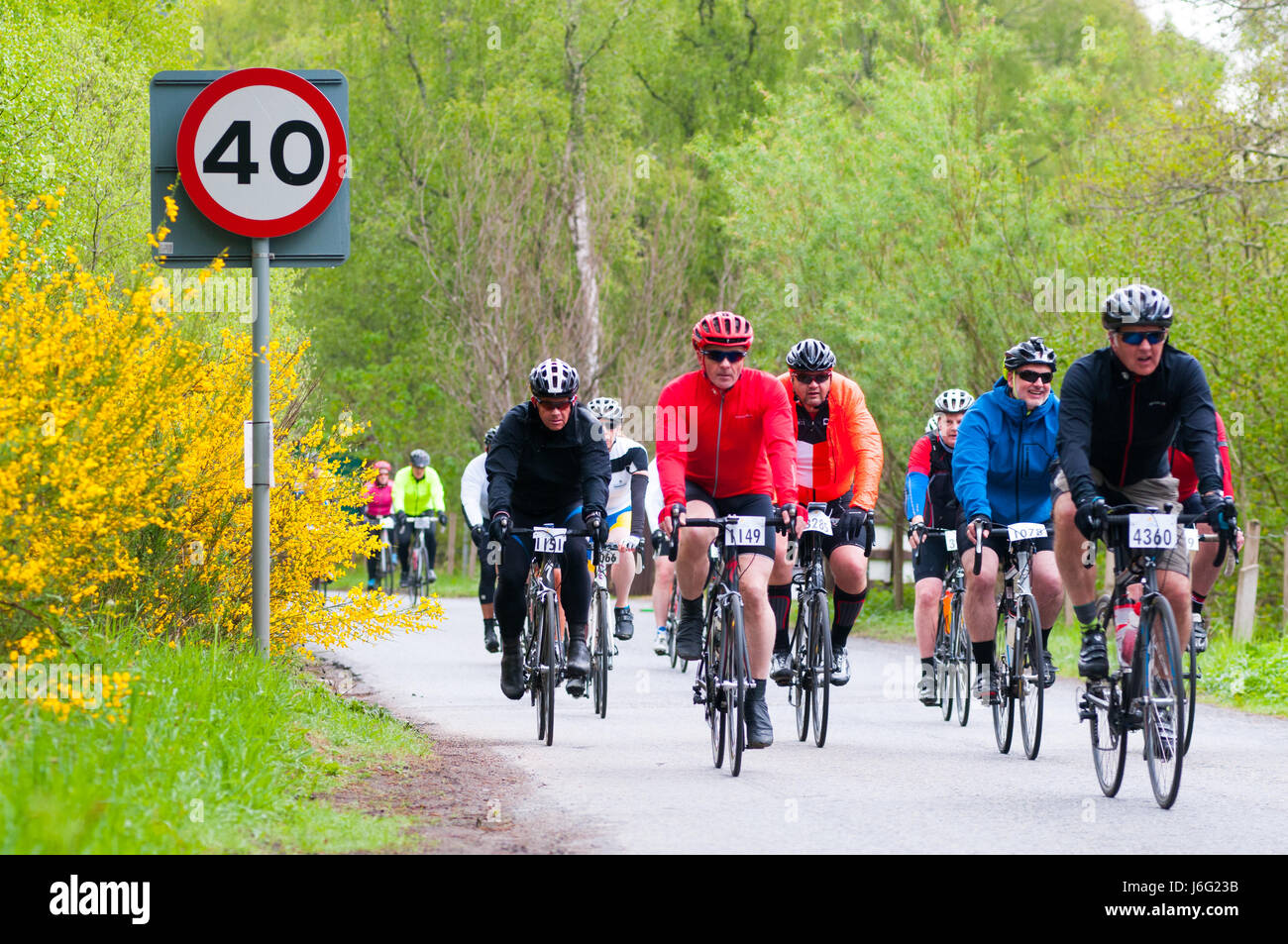 Pitlochry, Perthshire, Scotland, Regno Unito. 21 Maggio, 2017. I ciclisti che partecipano nel 2017 Etape Caledonia &COPY; Credito: Cameron Cormack/Alamy Live News Foto Stock