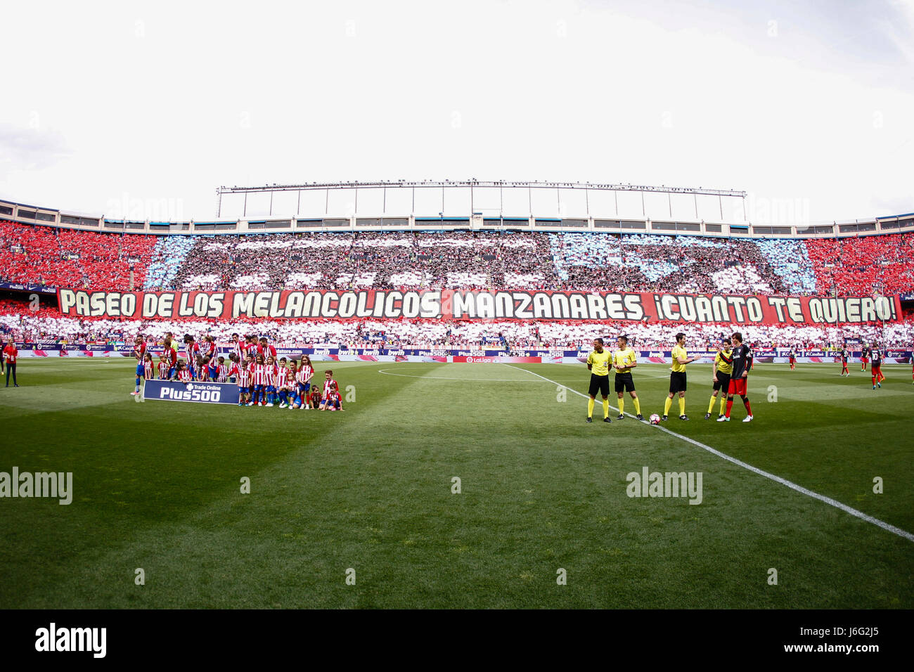 Gruppo Team-Liune fino La Liga tra Atlético de Madrid vs Athletic Club Bilbao al Vicente Calderón Stadium in Madrid, Spagna, 21 maggio 2017 . Foto Stock