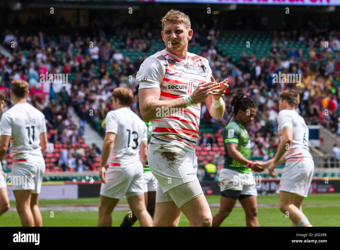 Londra, Regno Unito. 21 maggio 2017. Ruaridh Mc Connochie alla fine di Inghilterra del Cup Quarter-Final match contro il Sud Africa nel HSBC London Sevens World Series a Twickenham. Credito: Elsie Kibue / Alamy Live News Foto Stock