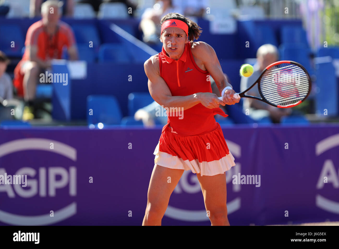Strasburgo, Francia. 21 Maggio, 2017. Giocatore tedesco Andrea Petkovic è in azione durante la sua partita nel primo round del WTA tennis Internationaux di Strasburgo vs giocatore americano Christina Mc Hale su 21 Maggio 2017 a Strasburgo, Francia - ©Yan Lerval/Alamy Live News Foto Stock
