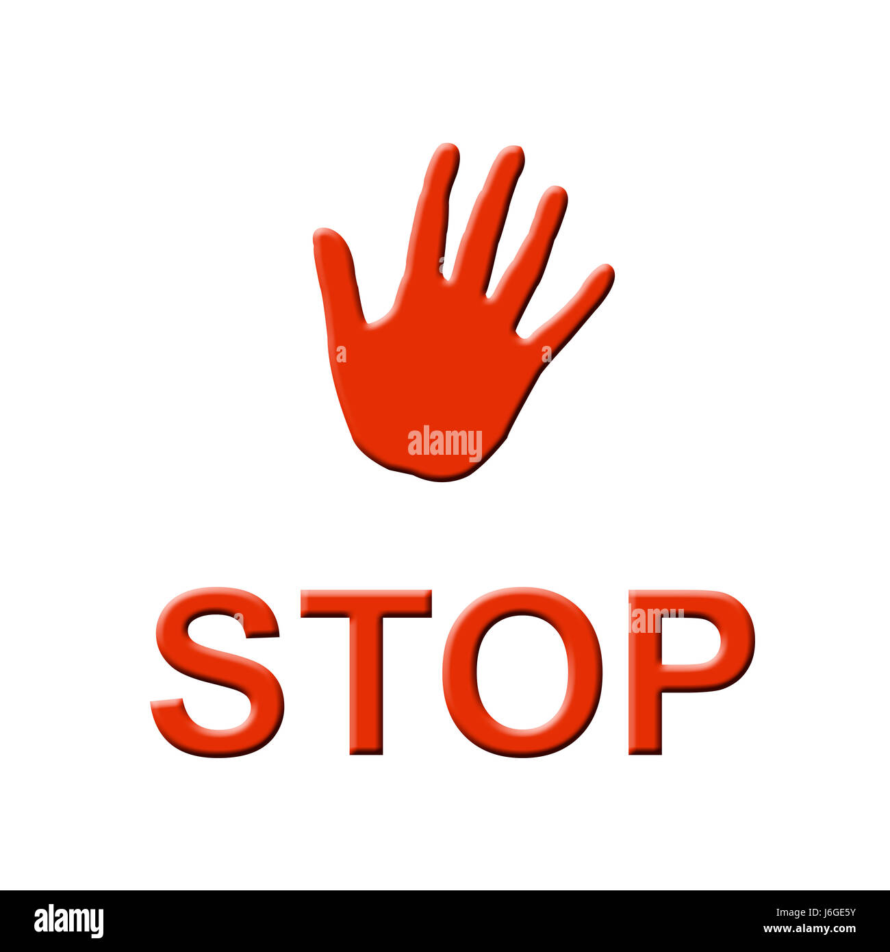 Segno del segnale ban a mano stop pittogramma il pittogramma del commercio simbolico simbolo Foto Stock