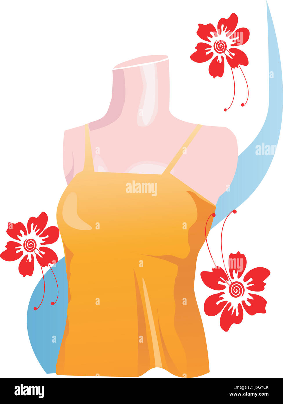 Statua del nipplo collo falsa maglia abito vestito illustrazione stringa packthreads taglio Foto Stock