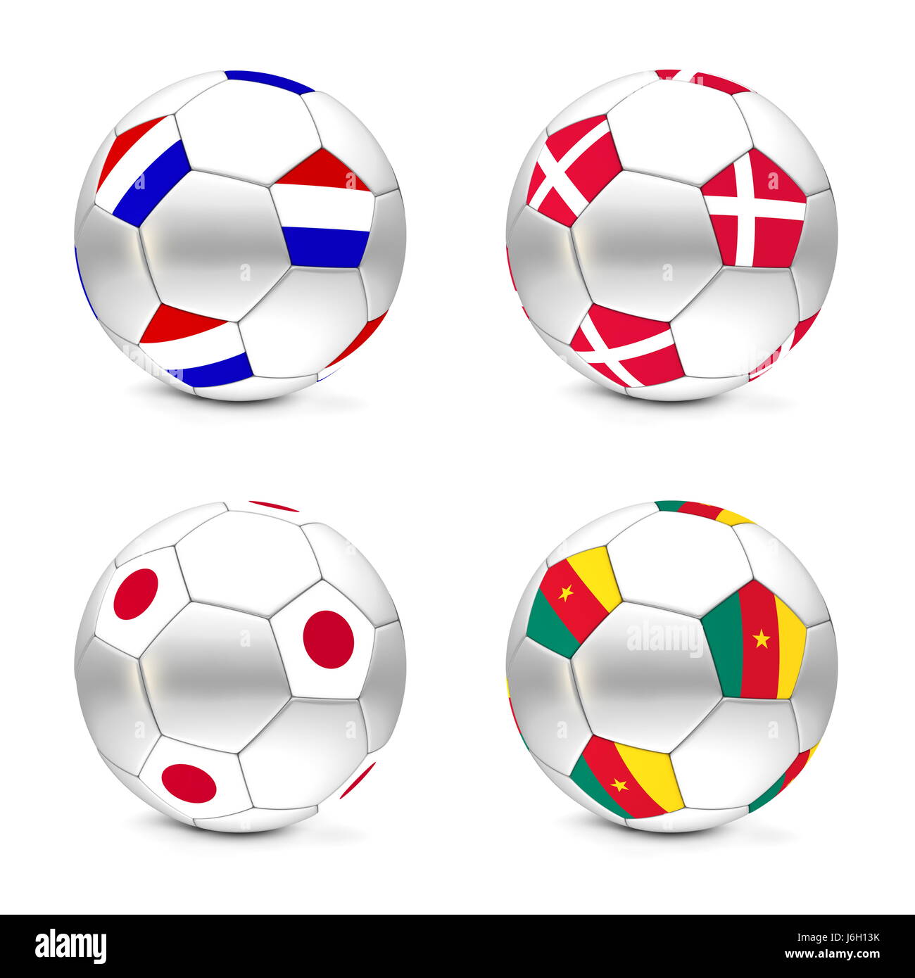 Danimarca Olanda Paesi Bassi giappone sfere Camerun sport sport soccer football Foto Stock