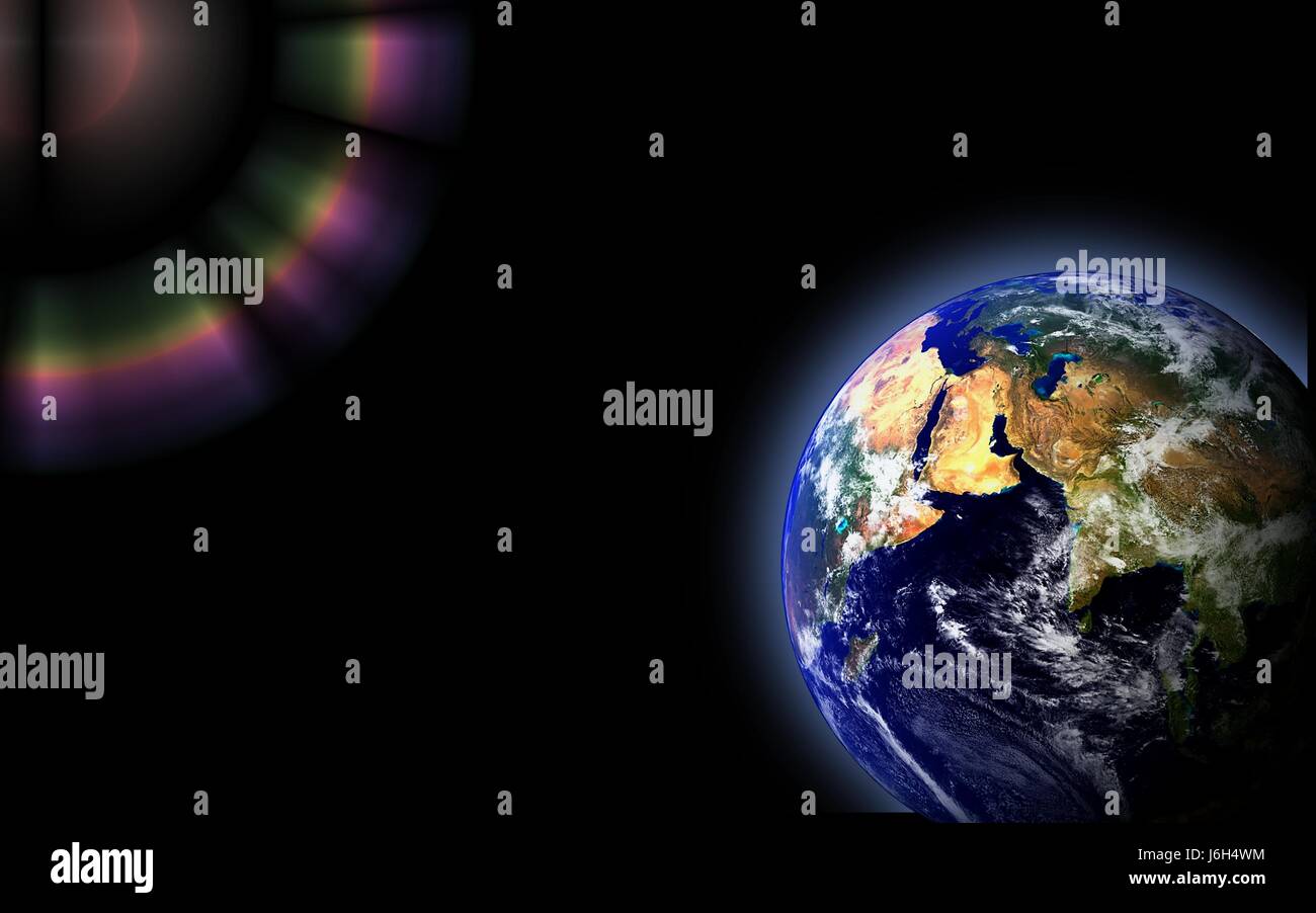 Spazio blu globe il pianeta terra geografia mondiale blu spazio isolato universo Foto Stock