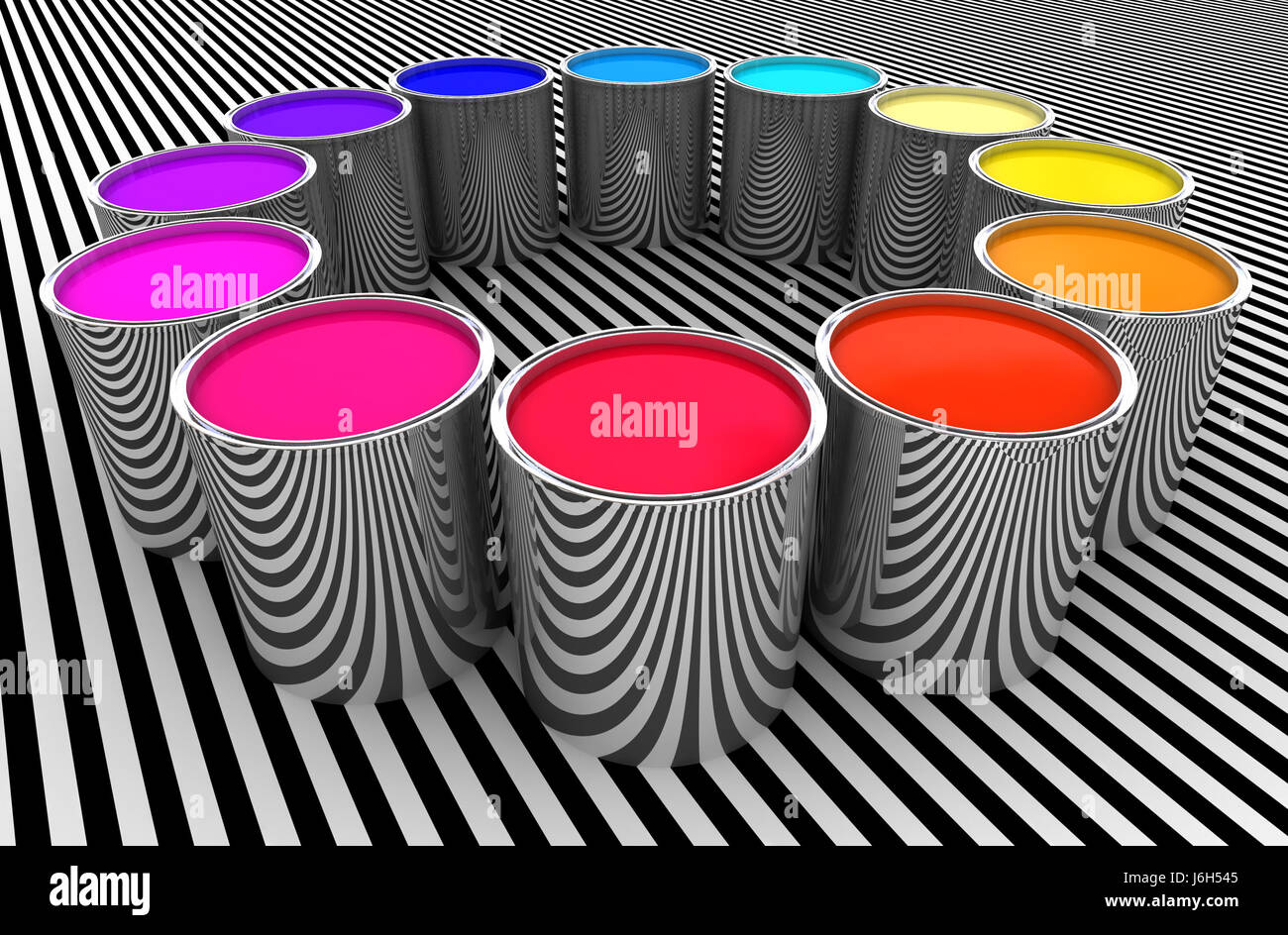 Serbatoio di vernice di colore i colori i colori della tavolozza di inchiostro blu pallet oggetto strumento arte liquido Foto Stock