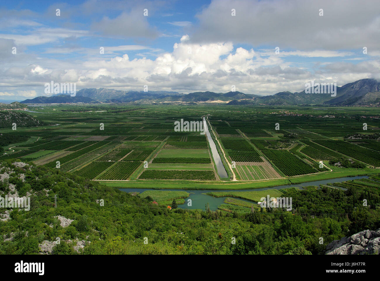 Croazia plantation bocca stuary delta di fiume di acqua cultura europa cloud Foto Stock