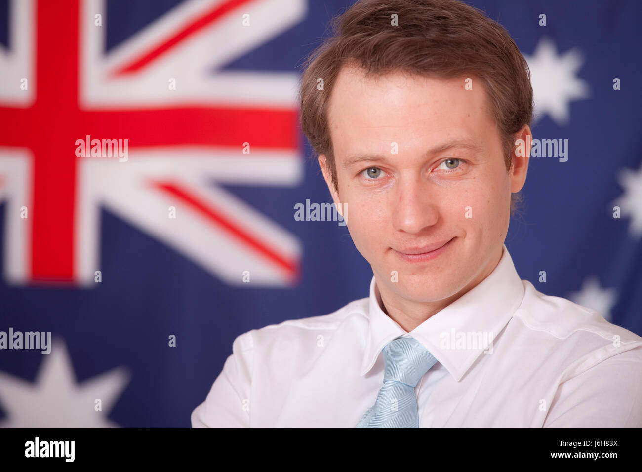 Australia business man imprenditore candidato presidente orgoglio felici Foto Stock