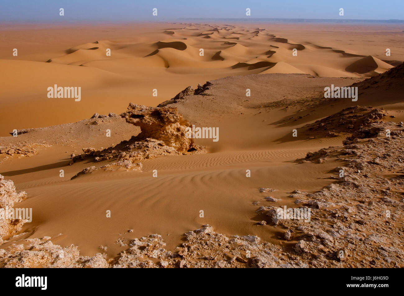 Dune nel deserto bianco Foto Stock