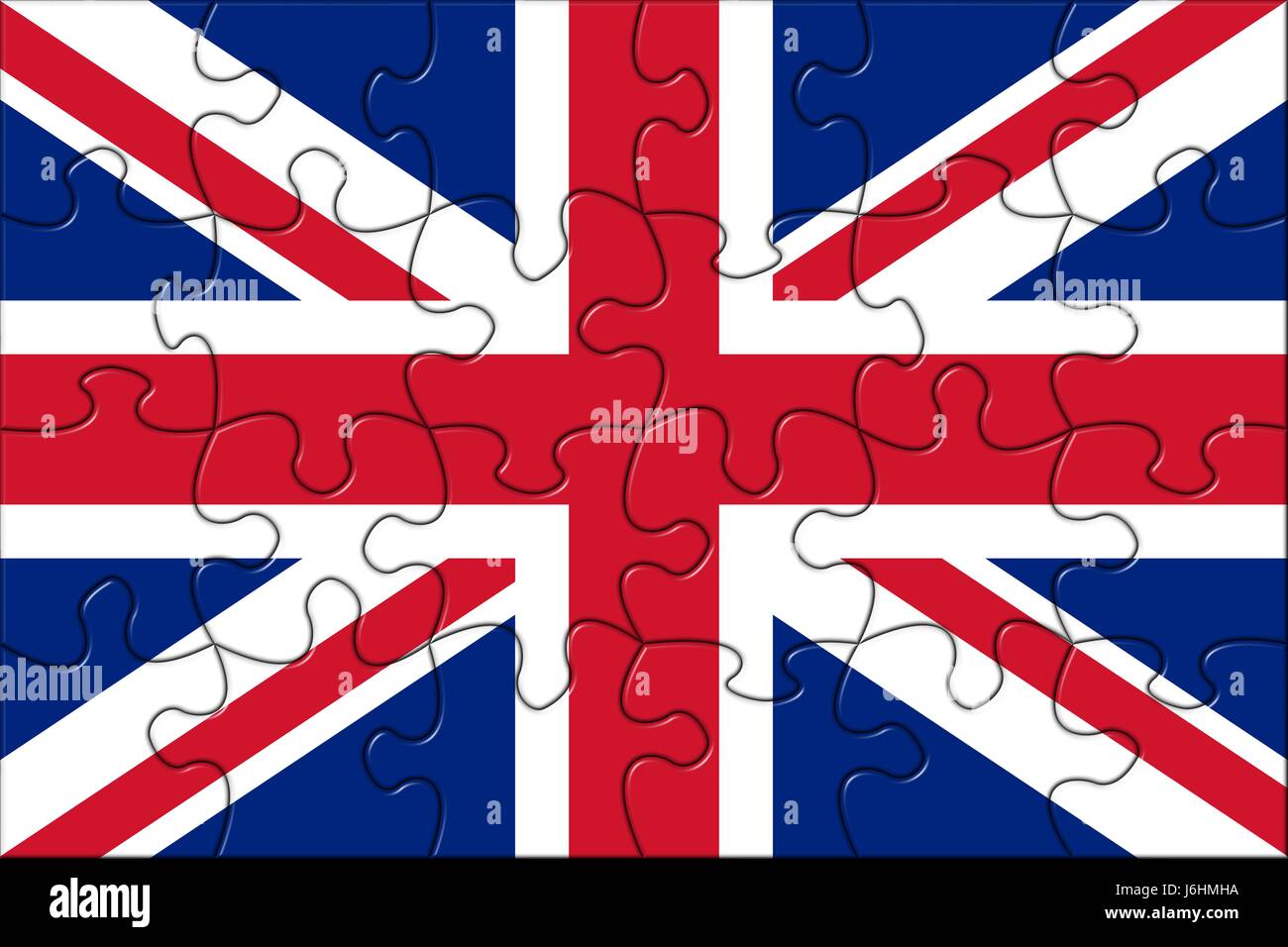 Regno Unito puzzle illustrazione terra regno unito immobiliare puzzle di massa Foto Stock
