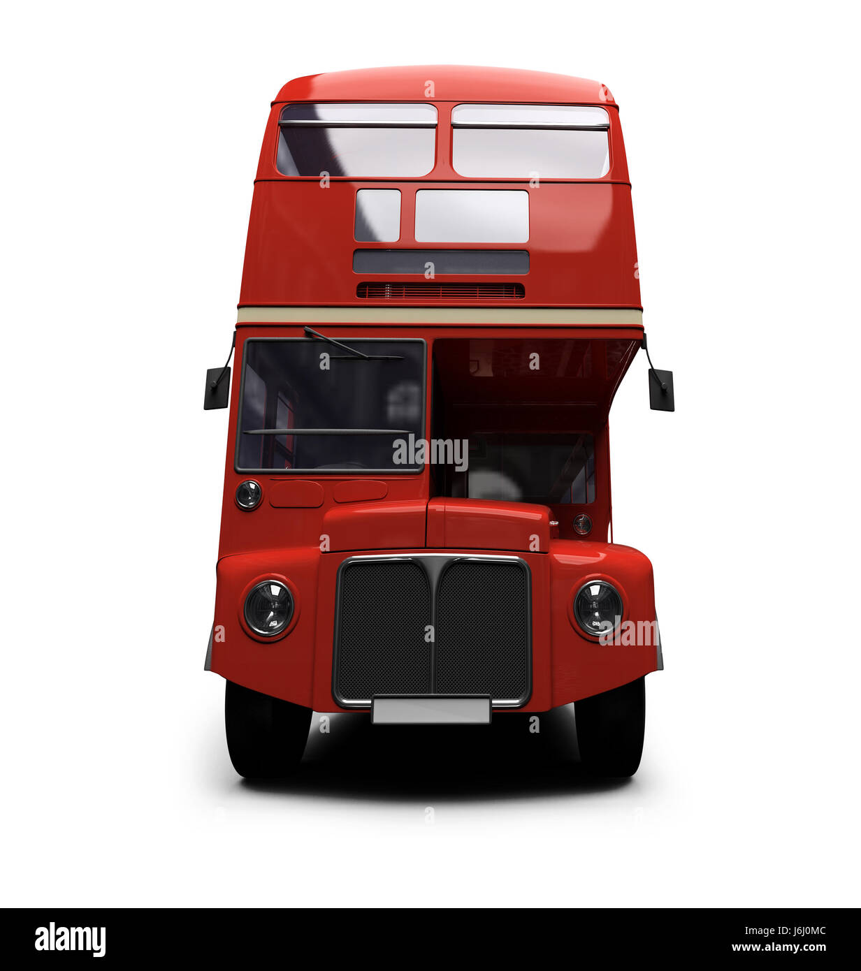 Veicolo isolato mezzi di viaggio autobus autobus omnibus rosso grande enorme di grandi dimensioni Foto Stock