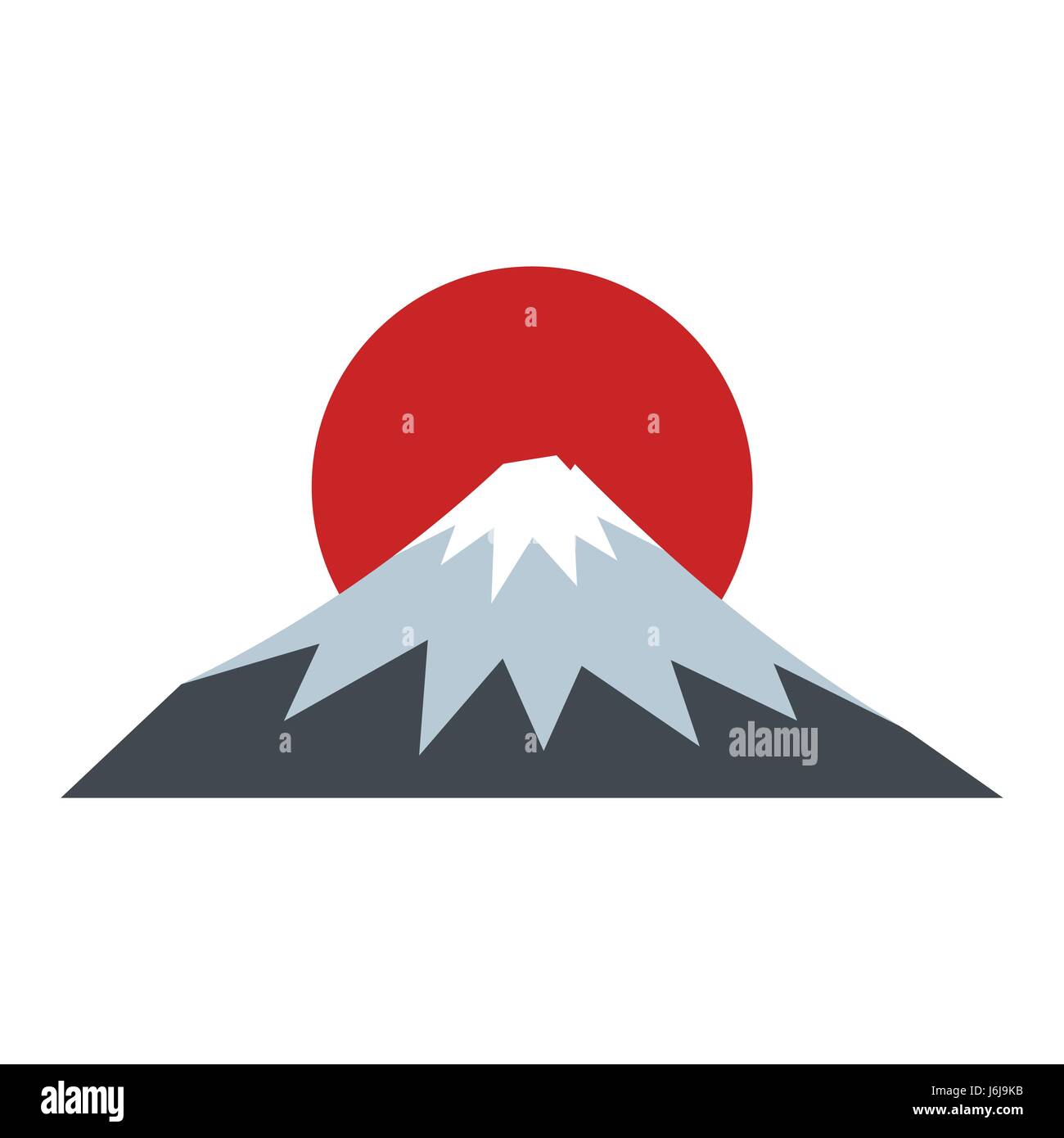 La montagna sacra di Fuji, Giappone icona stile piatto Illustrazione Vettoriale