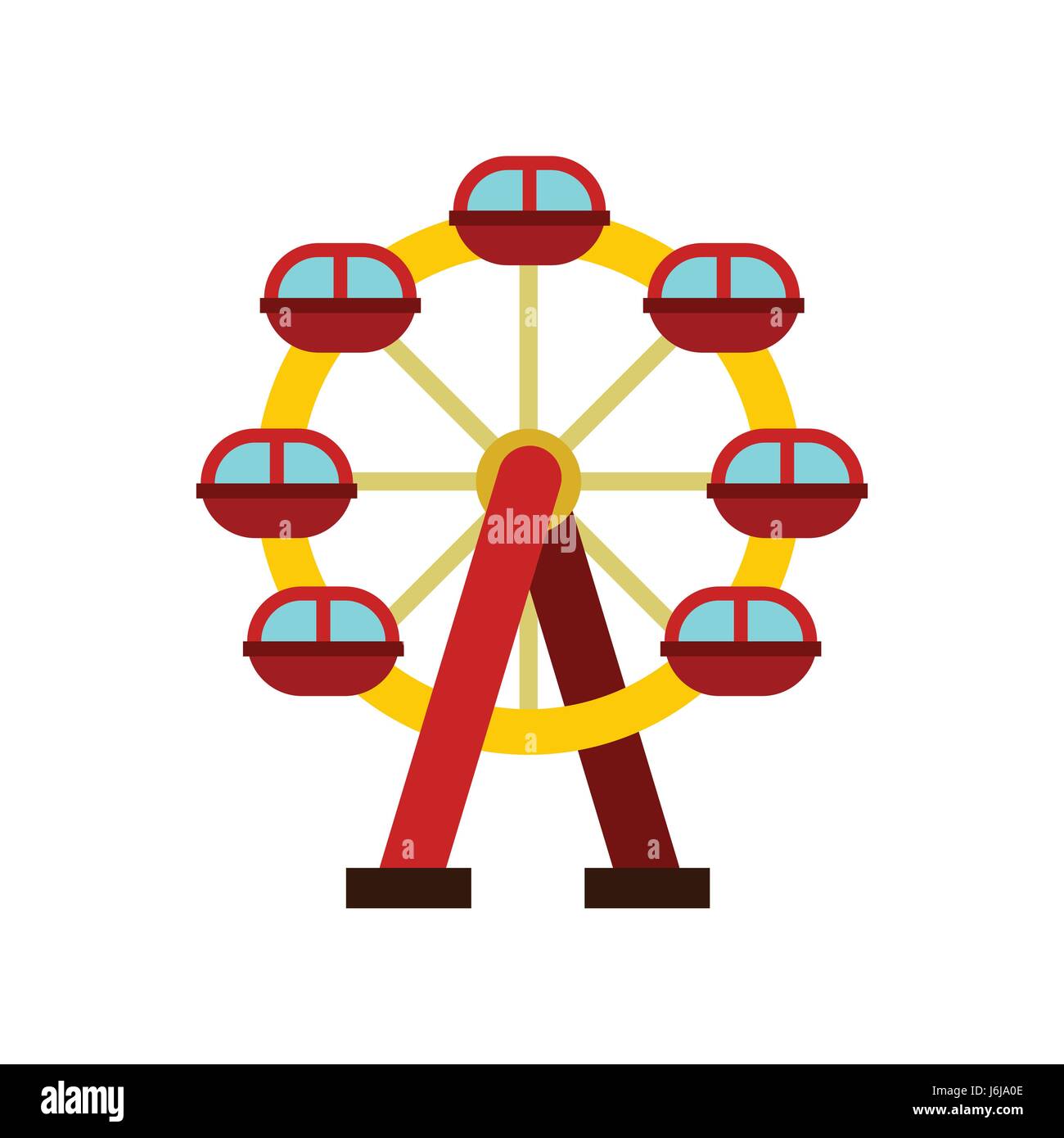 Ruota panoramica Ferris icona, stile piatto Illustrazione Vettoriale