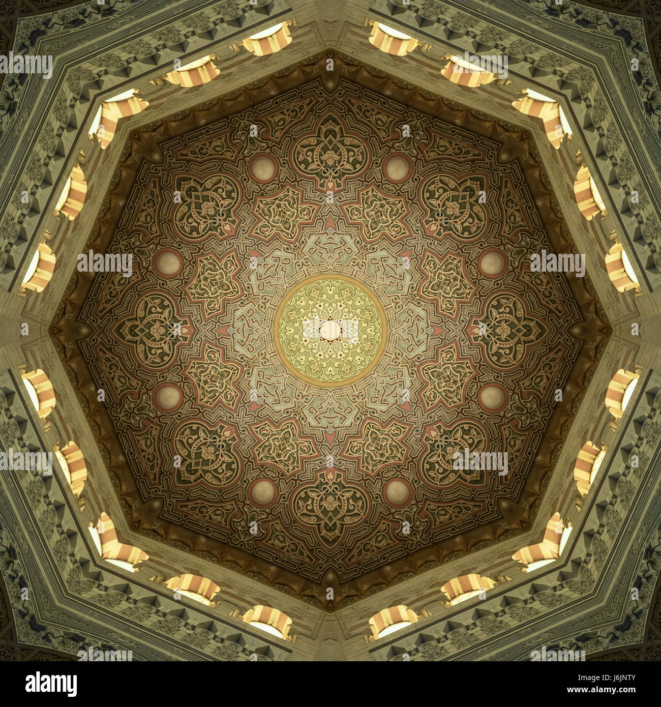 Abstract decorativo soffitto islamica arte Foto Stock