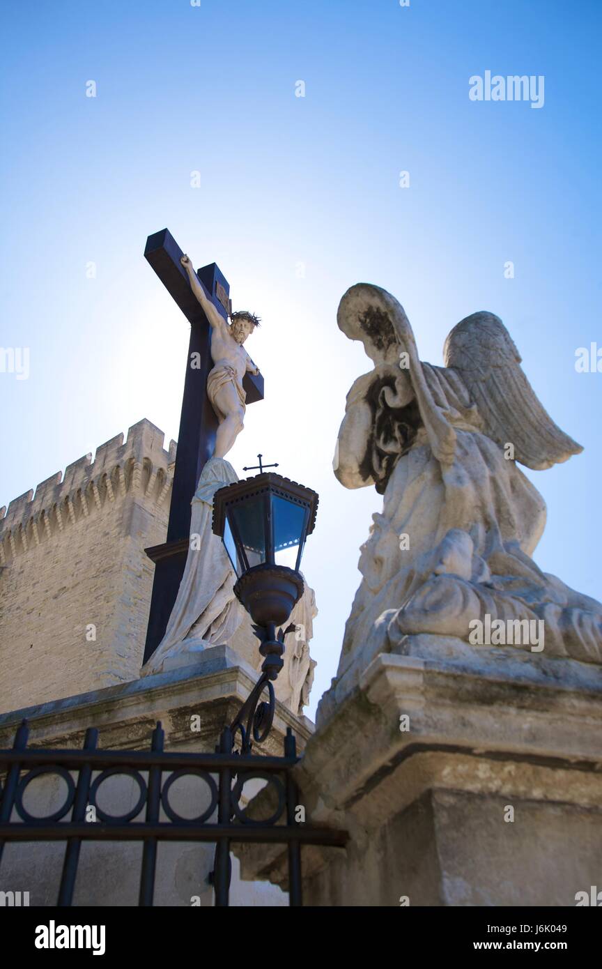La religione statua croce scultura Francia Cristo landmark tower chiesa monumento Foto Stock