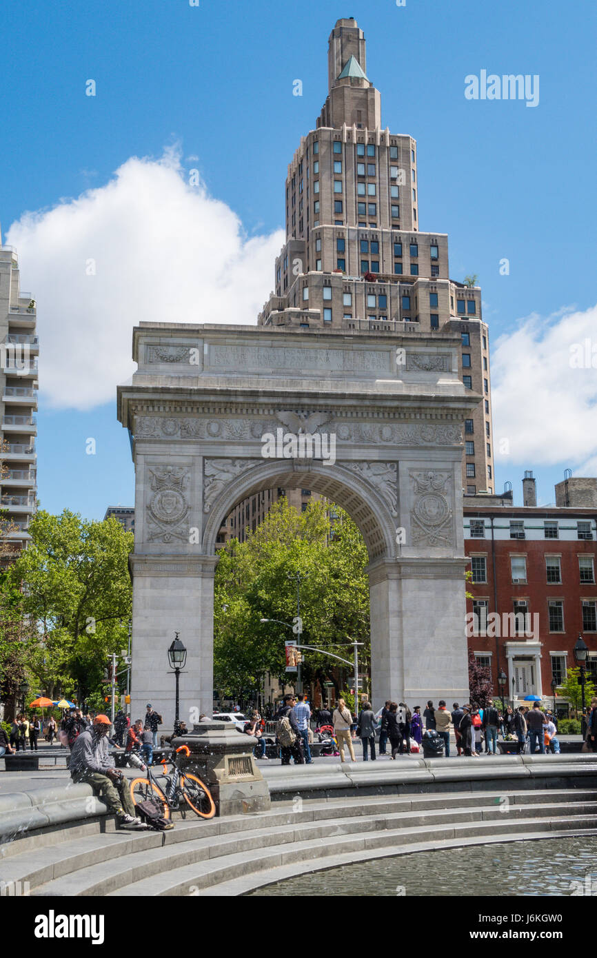 Washington Square Park, Greenwich Village, New York, Stati Uniti d'America Foto Stock