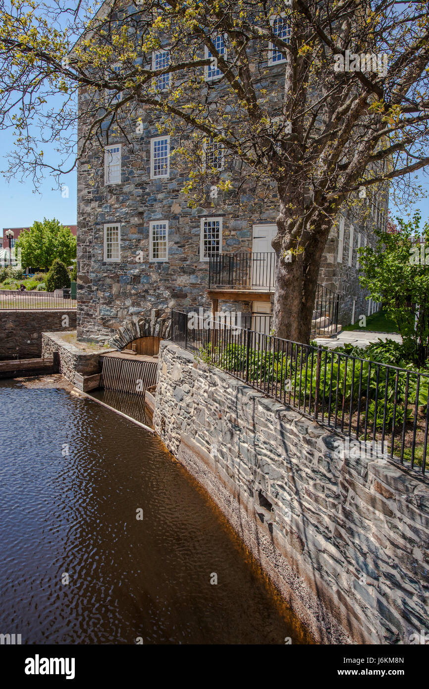 La Slater Mill in Pawtucket, RI - il luogo di nascita della American Rivoluzione Industriale Foto Stock
