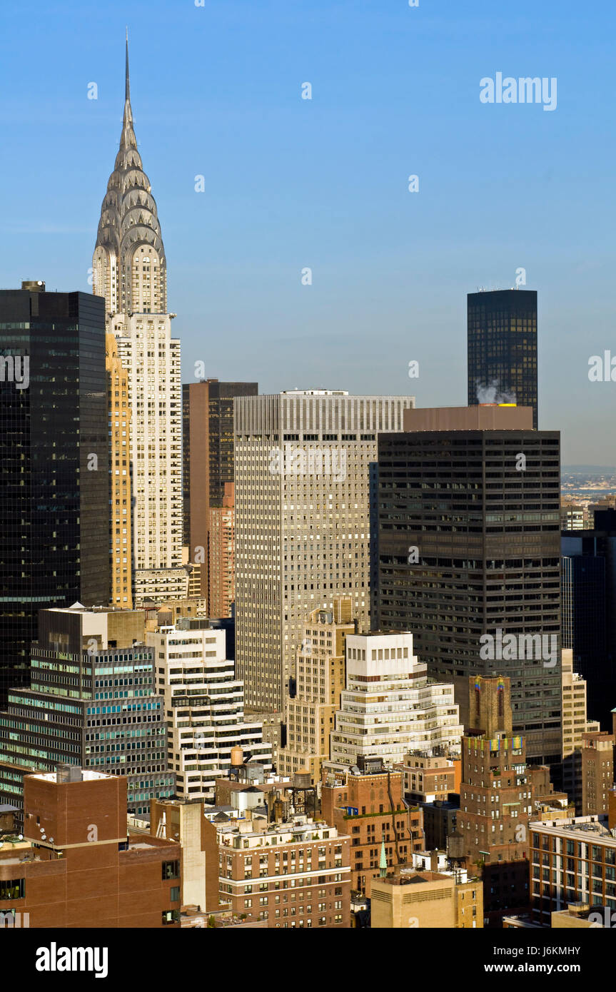 Usa america città grattacieli grattacielo edificio edifici blue house building Foto Stock