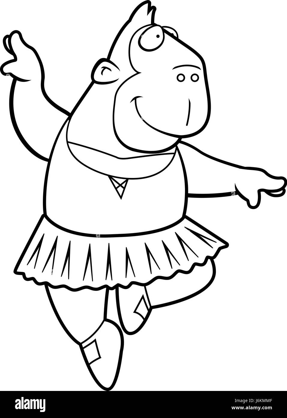 Un felice cartoon ape ballerina in un tutu. Illustrazione Vettoriale