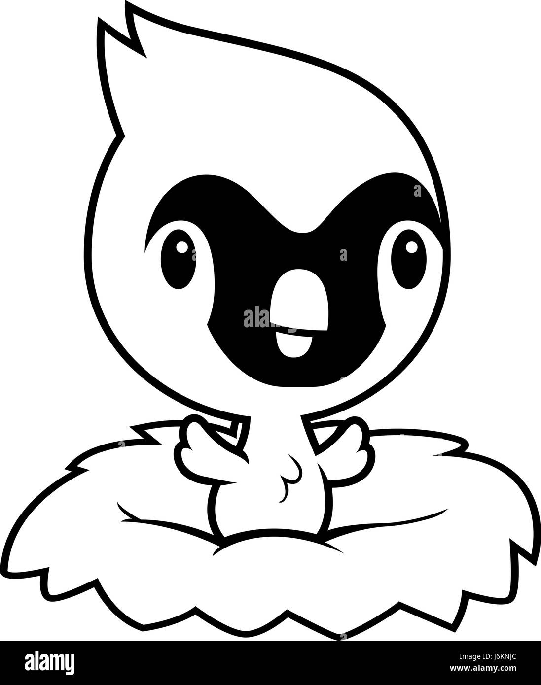 Un cartoon illustrazione di un bambino il cardinale in un nido. Illustrazione Vettoriale