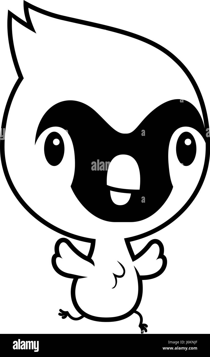 Un cartoon illustrazione di un bambino il cardinale in esecuzione. Illustrazione Vettoriale