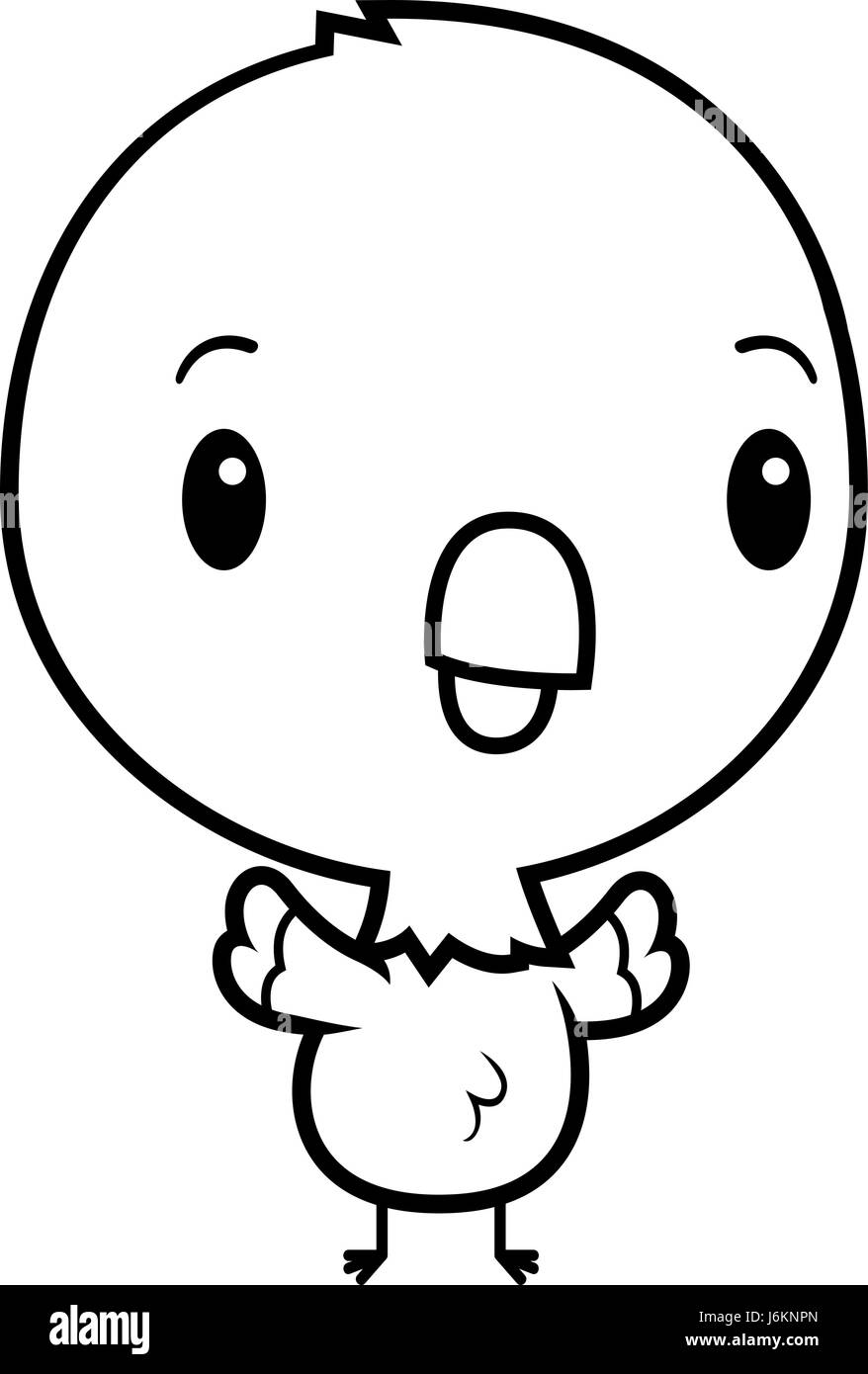 Un cartoon illustrazione di un bambino parrot in piedi. Illustrazione Vettoriale