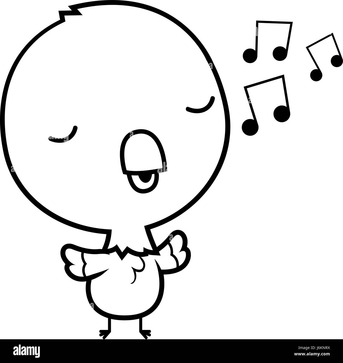 Un cartoon illustrazione di un bambino parrot canto. Illustrazione Vettoriale