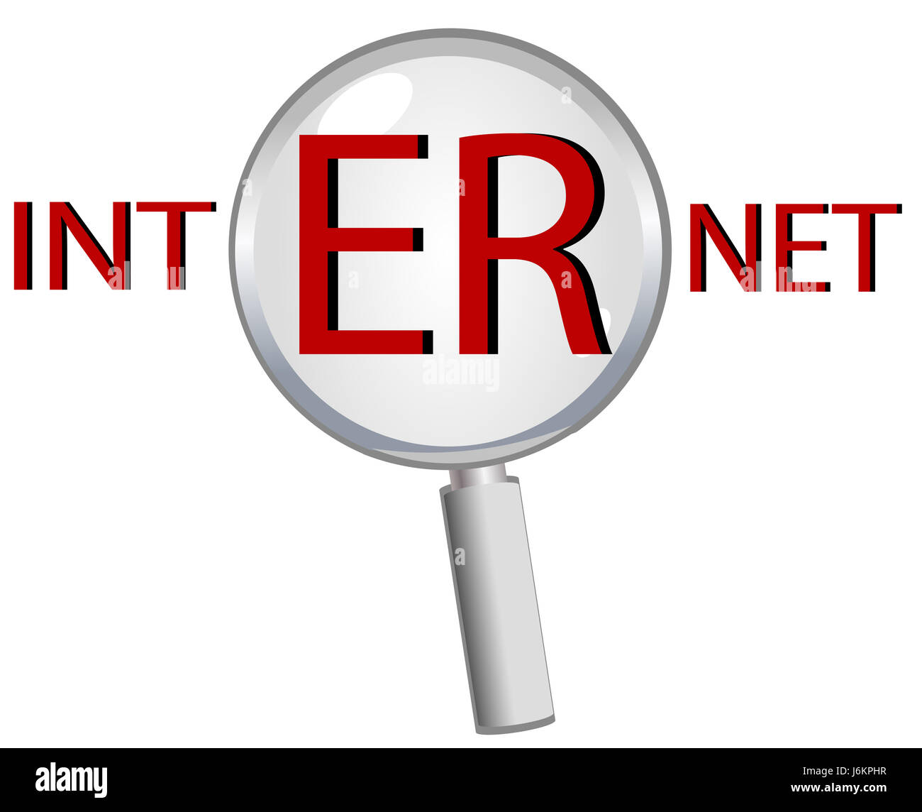 Lente di ingrandimento Ingrandimento vista internet vetroso www worldwideweb net web Foto Stock