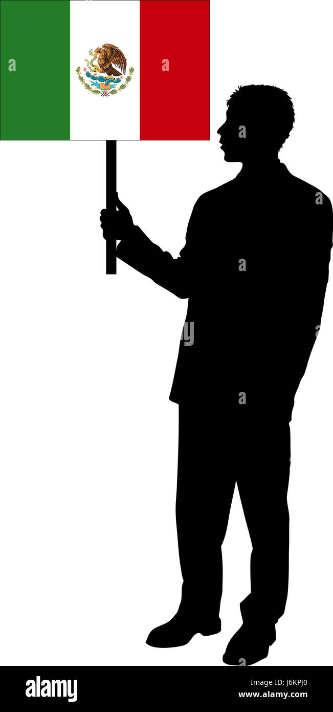 Bandiera del Messico umano umano essendo persona poster bandiera i rapporti aziendali deal Foto Stock