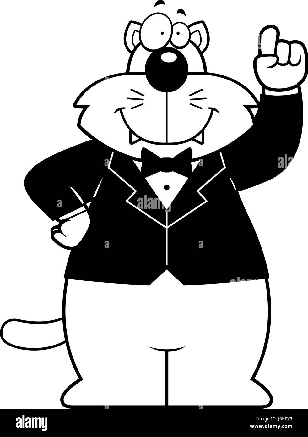 Un cartoon illustrazione di un gatto in un tuxedo. Illustrazione Vettoriale