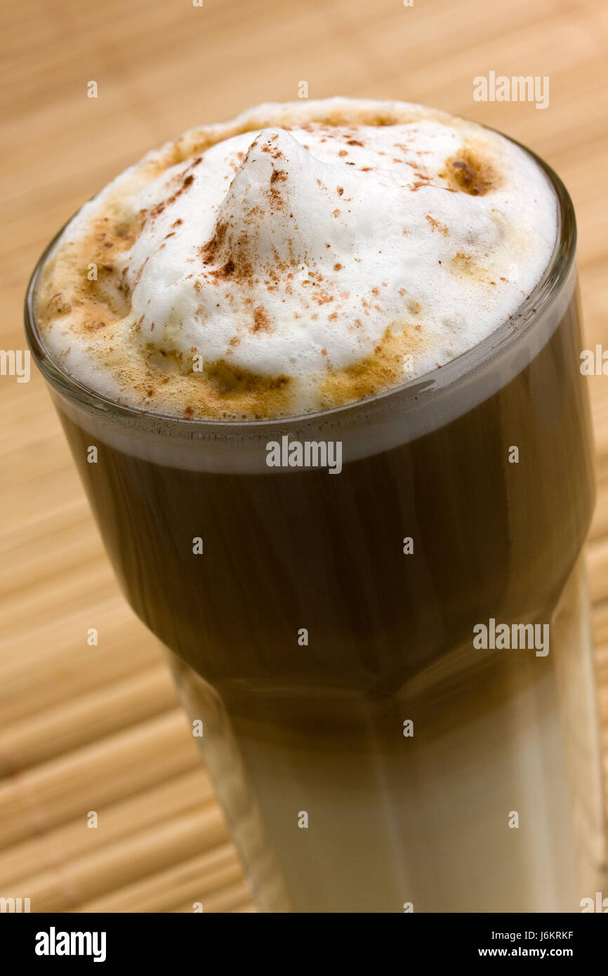 Cafe schiuma di latte di caffè espresso cappuccino cappuccino la schiuma della birra schiuma drink cafe Foto Stock