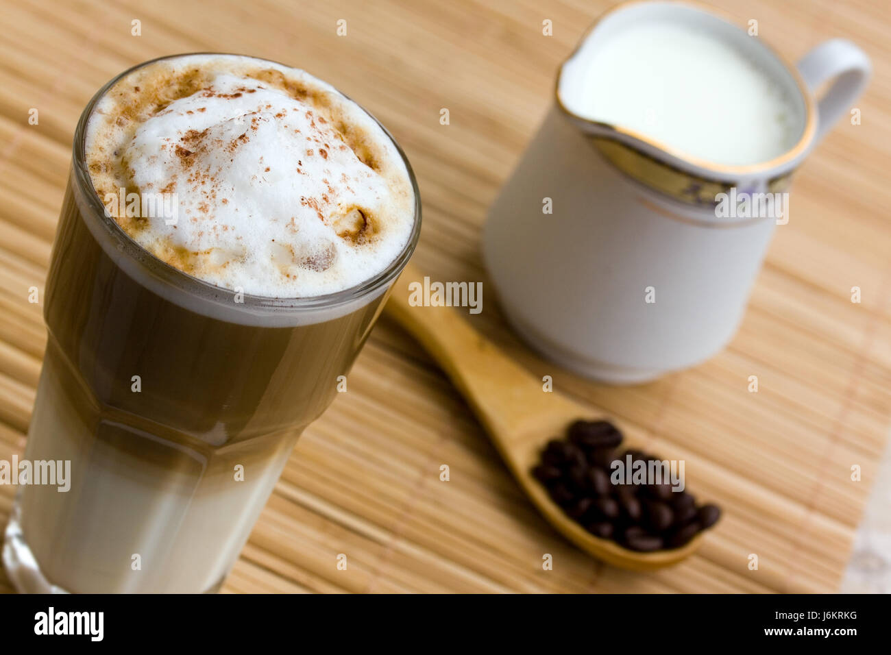 Cafe schiuma di latte di caffè espresso cappuccino cappuccino la schiuma della birra schiuma drink cafe Foto Stock