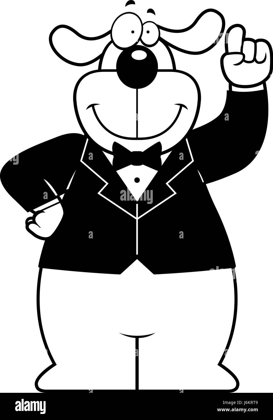 Un cartoon illustrazione di un cane in smoking. Illustrazione Vettoriale